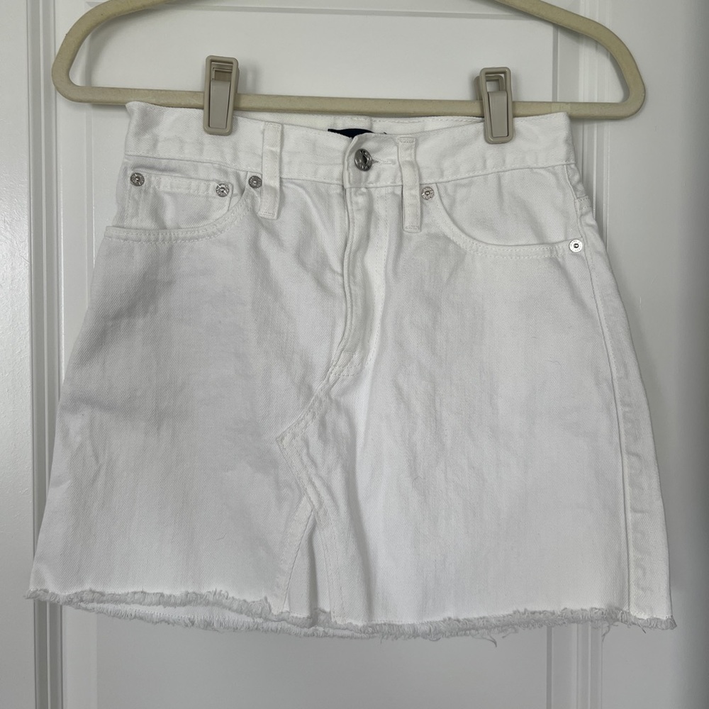 J. Crew White Denim/Jean Skirt - Great Condition, Size 25P